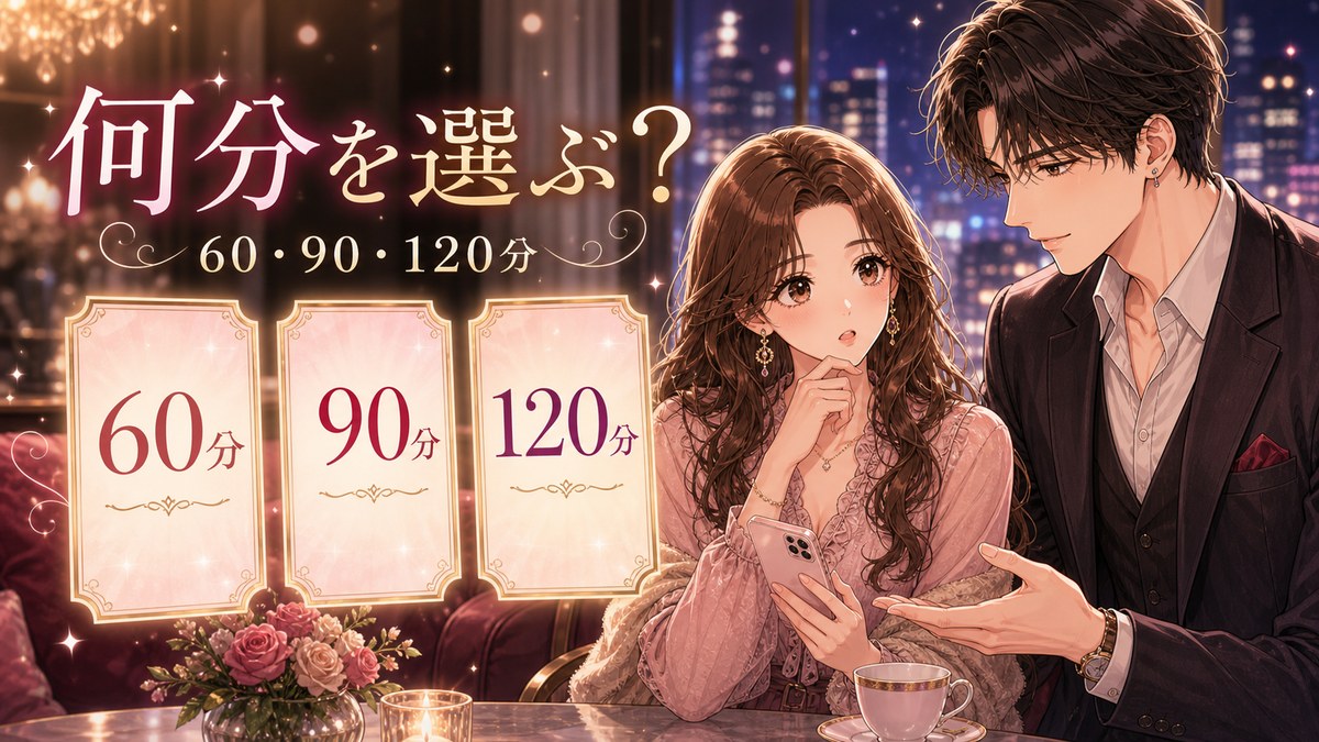 女性用風俗のコース時間はどう選ぶ？60分・90分・120分の考え方